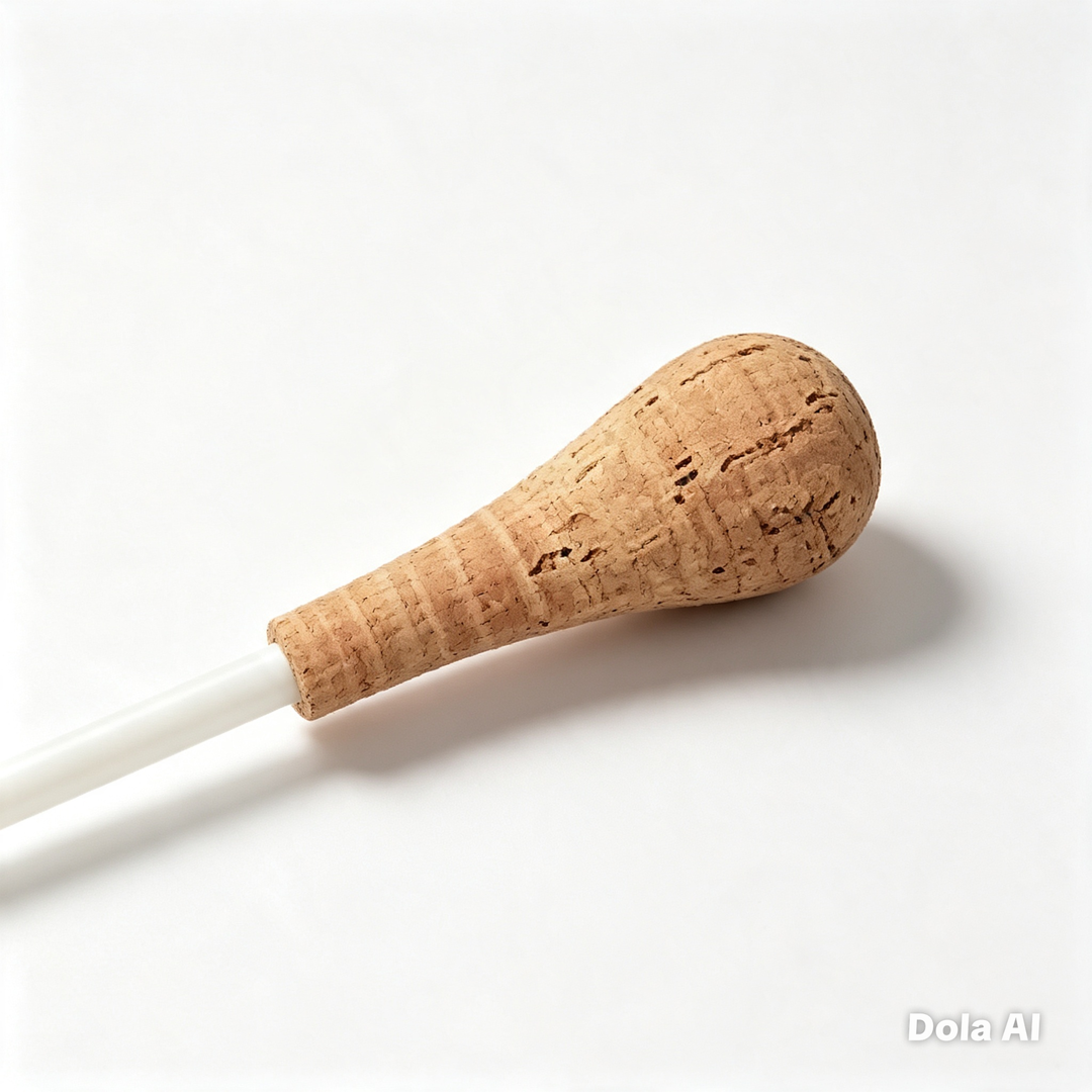 Batuta de madeira branca e cortiça natural com 38 ᶜᵐ