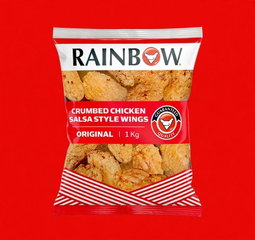 RAINBOW CRUMBED CHICKEN SALSA STYLE WINGS 1KG <<< Econo Foods >>>