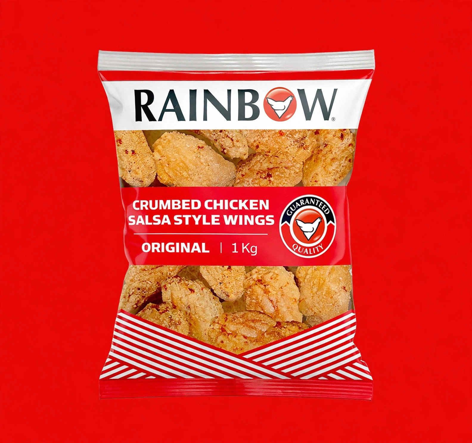 RAINBOW CRUMBED CHICKEN SALSA STYLE WINGS 1KG <<< Econo Foods >>>