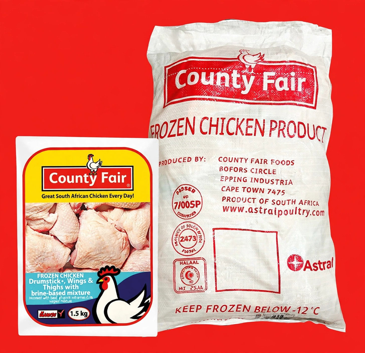 COUNTY FAIR CHICKEN PRIME PORTIONS 8 X 1.5KG <<< Econo Foods >>>