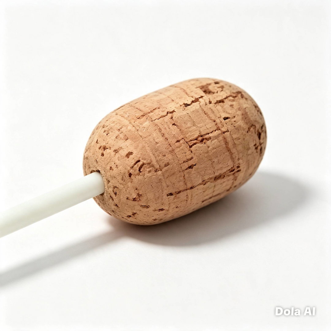 Batuta de madeira branca e cortiça natural com 38 ᶜᵐ
