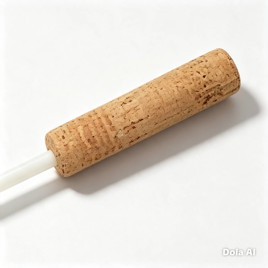 Batuta de madeira branca e cortiça natural com 38 ᶜᵐ