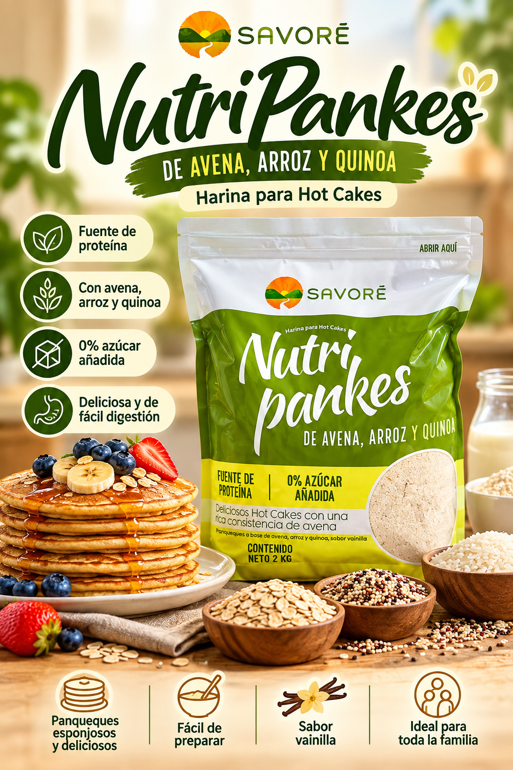 Mezcla Nutritiva para Hot Cakes 2 kg