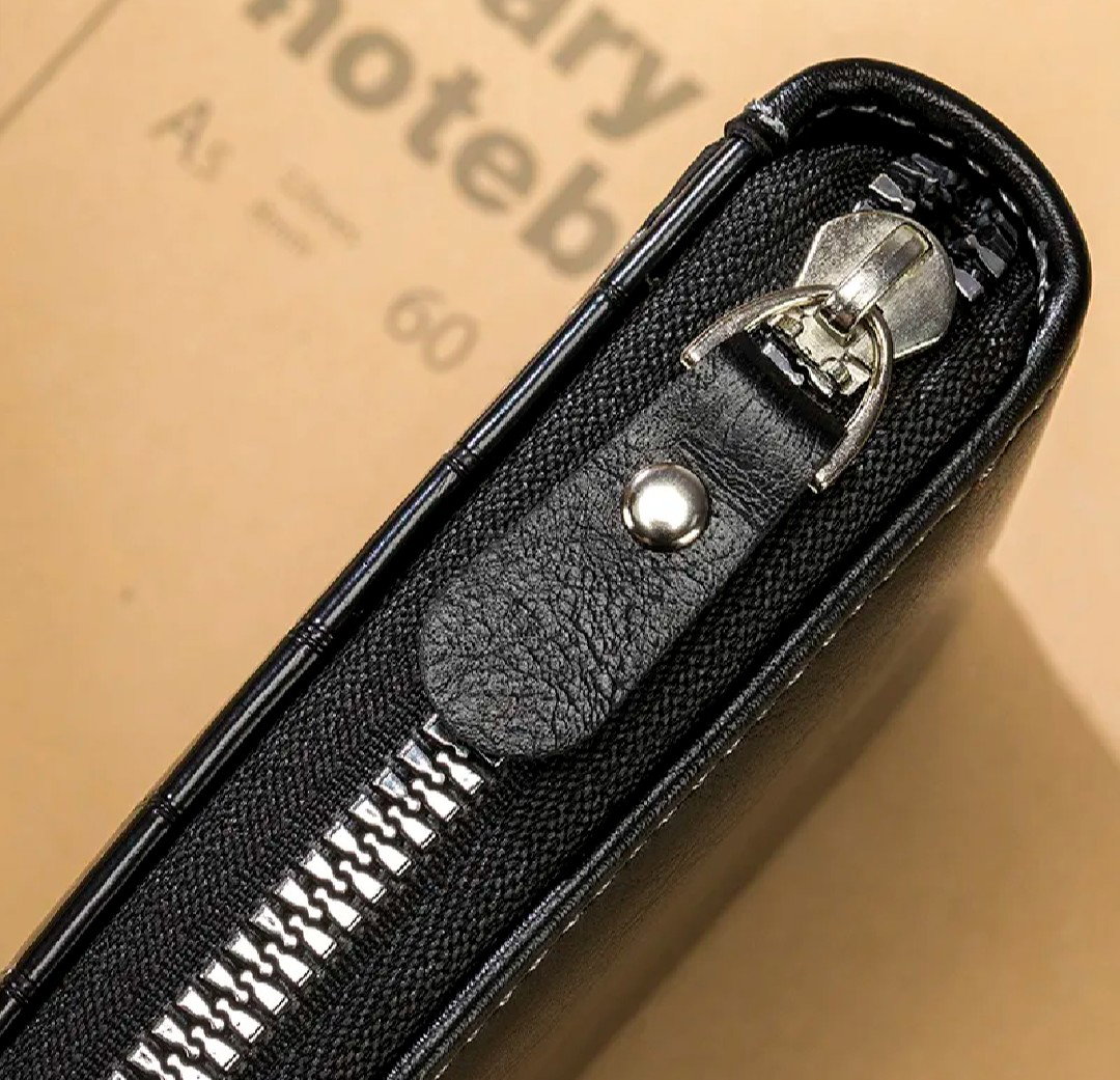 Premium Short Style Leather Men's Wallet - Zipper Coin Pocket, RFID & Multi-Card Holder_2