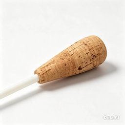 Batuta de madeira branca e cortiça natural com 38 ᶜᵐ