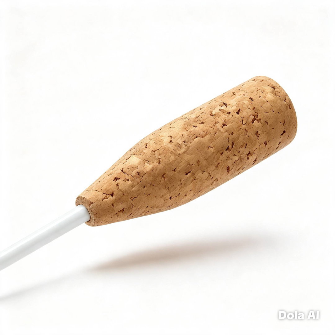 Batuta de madeira branca e cortiça natural com 38 ᶜᵐ