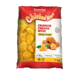 SOVEREIGN CRUMBED CHICKEN CHEESY BITES 1KG Code: CSSBBU <<< Econo Foods >>>