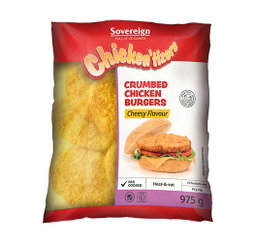 SOVEREIGN STYLE CRUMBED CHEESY CHICKEN BURGER 975G <<< Econo Foods >>>