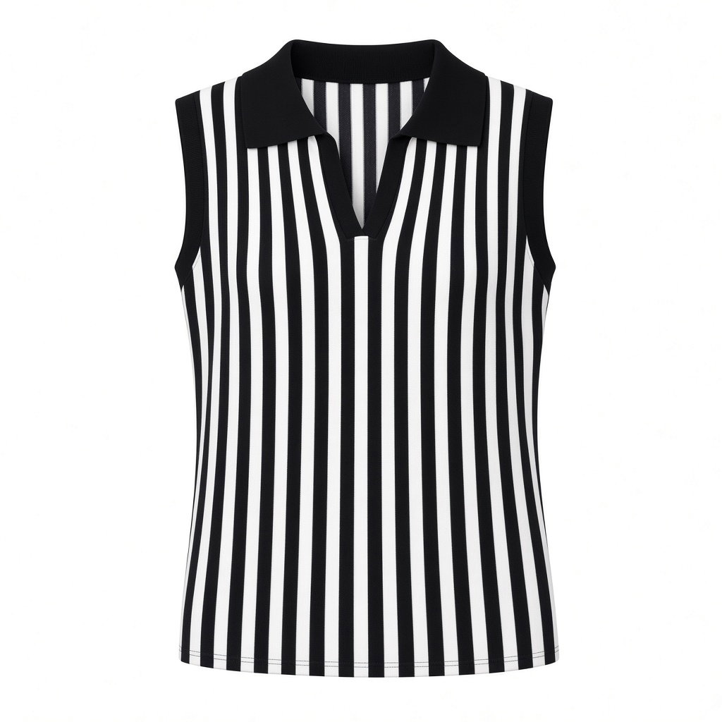 Sporty Retro Athletic Stripped Sleeveless Top_1