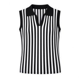 Sporty Retro Athletic Stripped Sleeveless Top