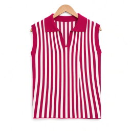 Sporty Retro Athletic Stripped Sleeveless Top