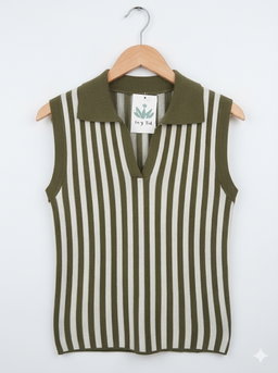 Sporty Retro Athletic Stripped Sleeveless Top