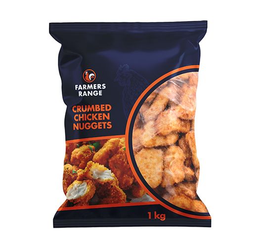 CHICKEN NUGGETS CRUMBED FARMERS RANGE 1KG Code: FRCNUG-U <<< Econo Foods >>>