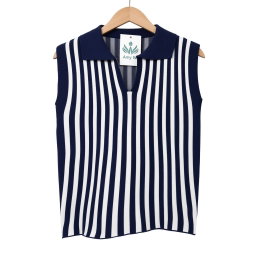 Sporty Retro Athletic Stripped Sleeveless Top