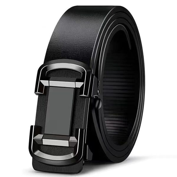 New Genuine Men's PU Belt Luxury Brand Automatic Buckle Soft Belt Work Pants Denim Belt Business Fashion_3