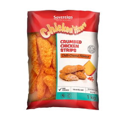 SOVEREIGN CRUMBED CHILLI CHEESE CHICKEN STRIPS 1KG Code: CHILCS-U <<< Econo Foods >>>
