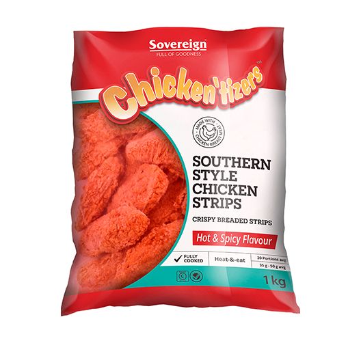 SOUTHERN STYLE CHICKEN STRIPS HOT & SPICY 1KG Code: SSSTU <<< Econo Foods >>>