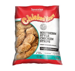 SOUTHERN STYLE CRUMBED CHICKEN STRIPS 1KG Code: SSTU <<< Econo Foods >>>