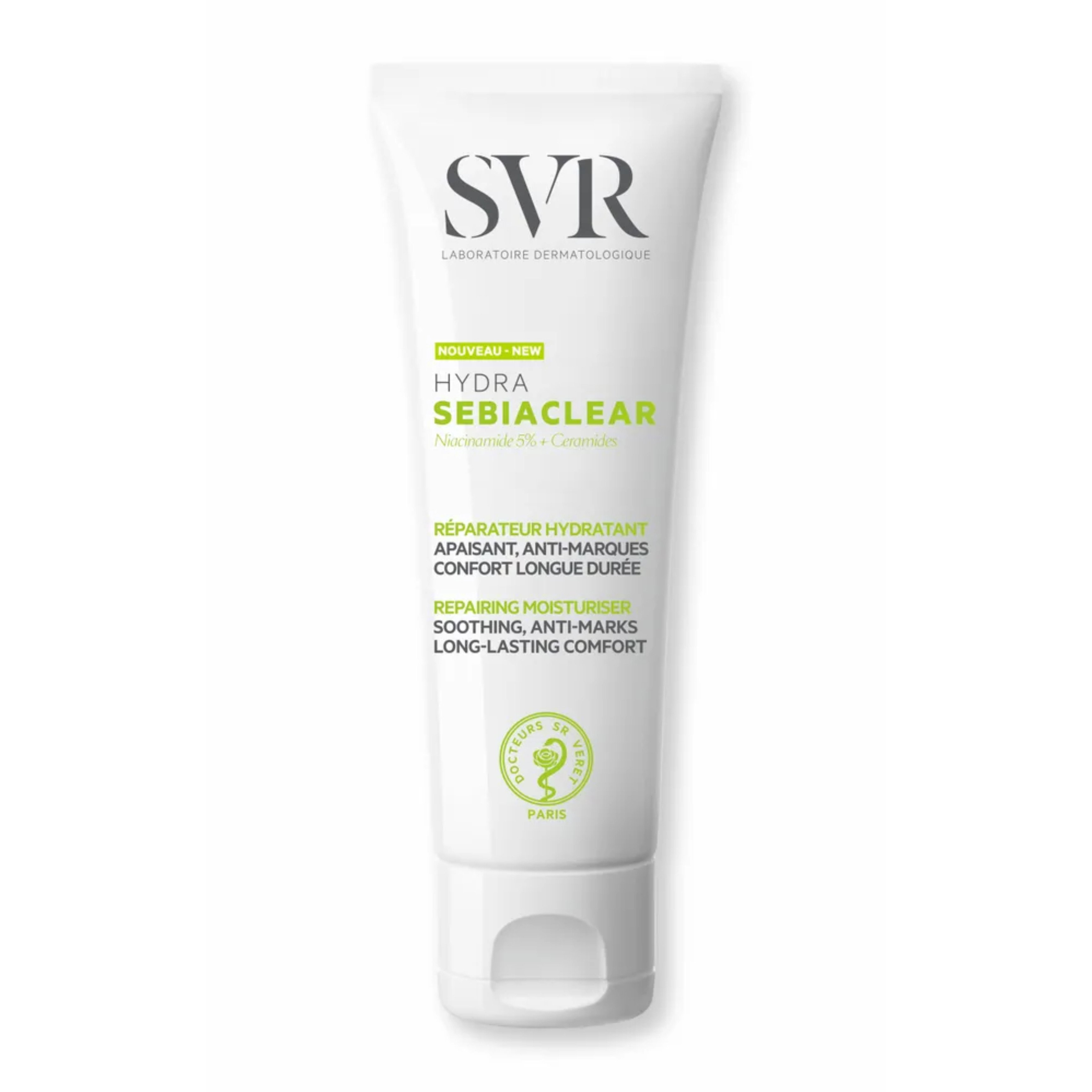 اس في ار مرطب بالنياسيناميد 5% + سيراميدات للبشرة الدهنية المعرضة لحب الشباب 40 مل SVR Hydra Sebiaclear Niacinamide 5% + Ceramides