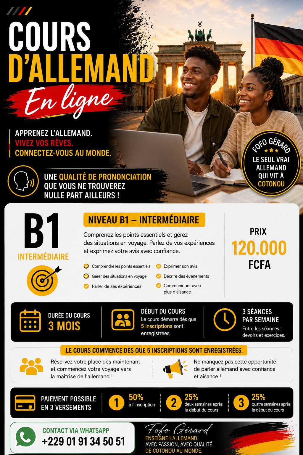 Allemand B1 - Cours en ligne