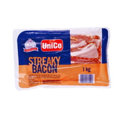 UNICO STREAKY BACON 1KG Code: USTU <<< Econo Foods >>>