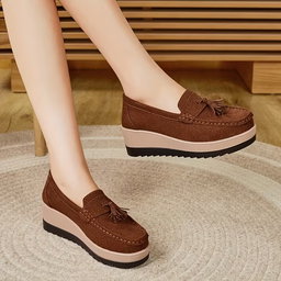 Women’s tassel loafer platform wedges
