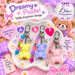 Dreamy Pastel Teddy Keychain Design