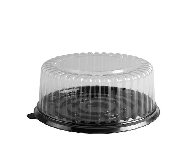 BANDEJA DOMO PASTEL BASE NEGRA 26.5 CM