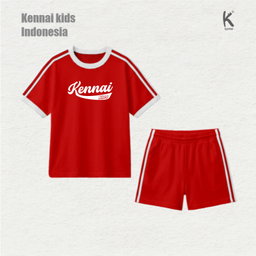 SETELAN PENDEK TEMA MERAH PUTIH INDONESIA RED