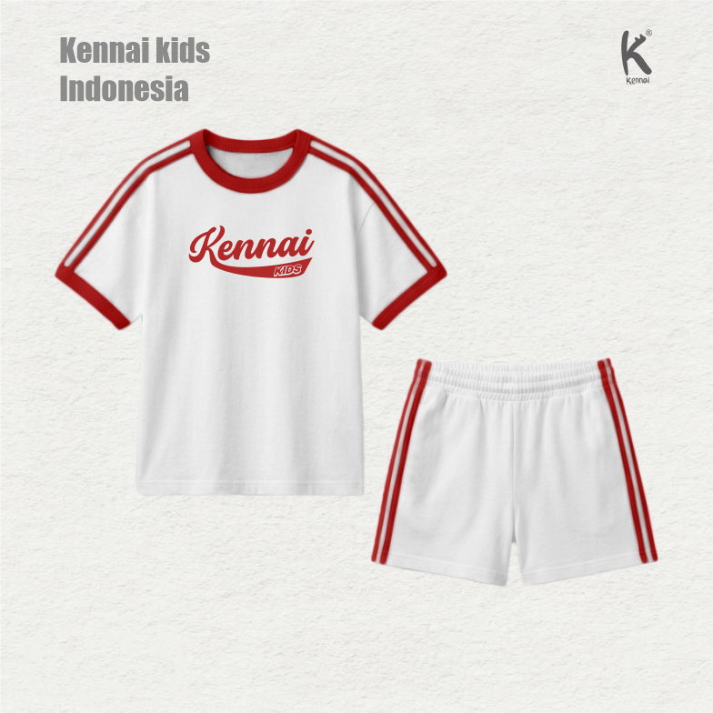 SETELAN PENDEK TEMA MERAH PUTIH INDONESIA WHITE