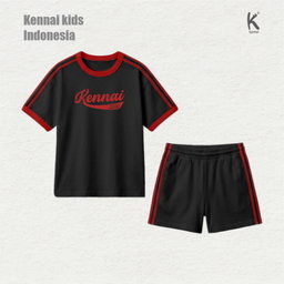 SETELAN PENDEK TEMA MERAH PUTIH INDONESIA BLACK