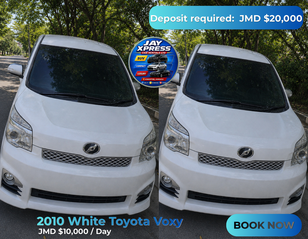 2010 White Toyota Voxy Daily Rental