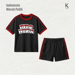 SETELAN PENDEK TEMA MERAH PUTIH BLACK