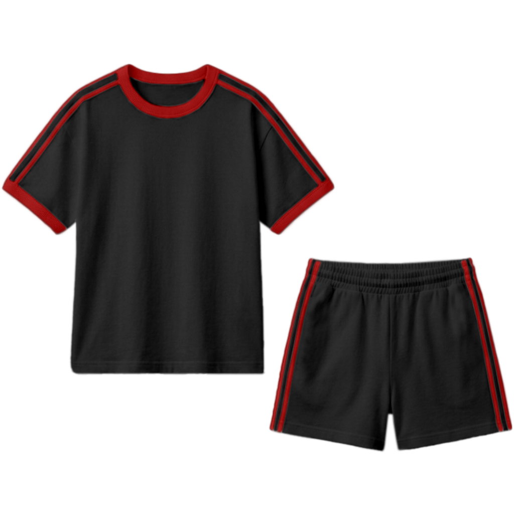 SETELAN PENDEK TEMA MERAH PUTIH MERDEKA POLOS BLACK_0