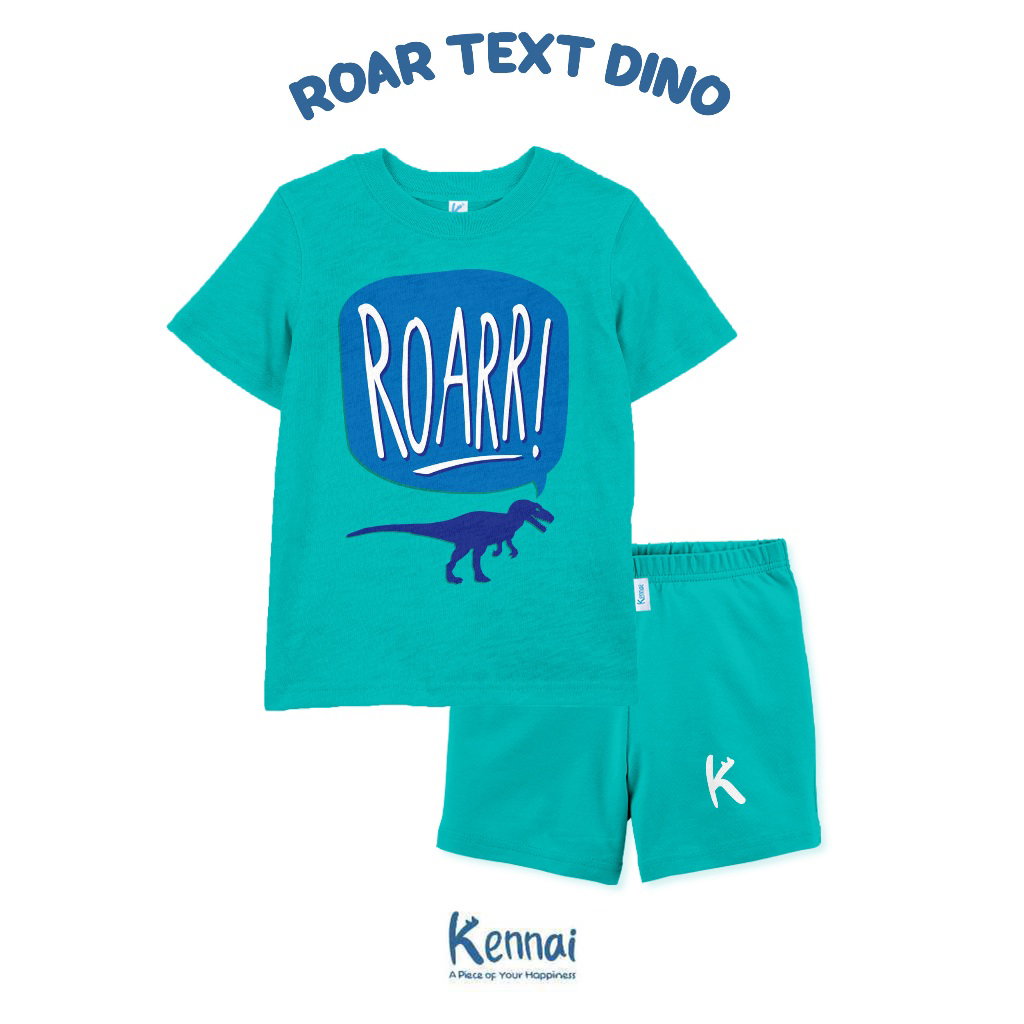 SETELAN PENDEK SERIES CLIP DINO ROAR TEXT DINO_0