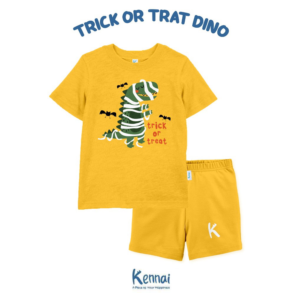 SETELAN PENDEK SERIES CLIP DINO TRICK OR TRAT DINO