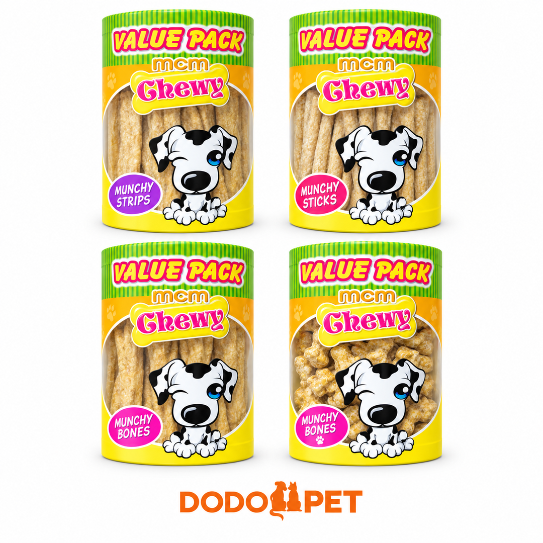 MCM Chewy Value Pack Dog Chews – Rawhide Dental Treats for Healthy Teeth & Long-Lasting Chewing