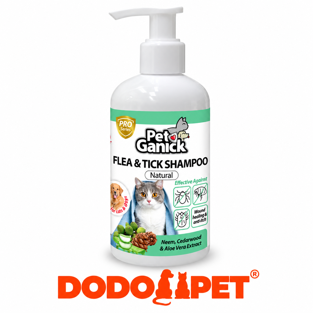 Pet Ganick Natural Flea & Tick Shampoo for Dogs & Cats 225ml – Natural Cleansing & Pest Protection