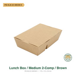 Paper Lunch Box / Medium 2-Compartment / Brown (RM0.5375/pc)
