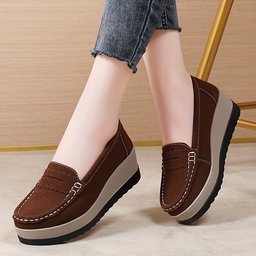 Women's platform wedge loafers