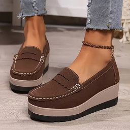 Women's platform wedge loafers