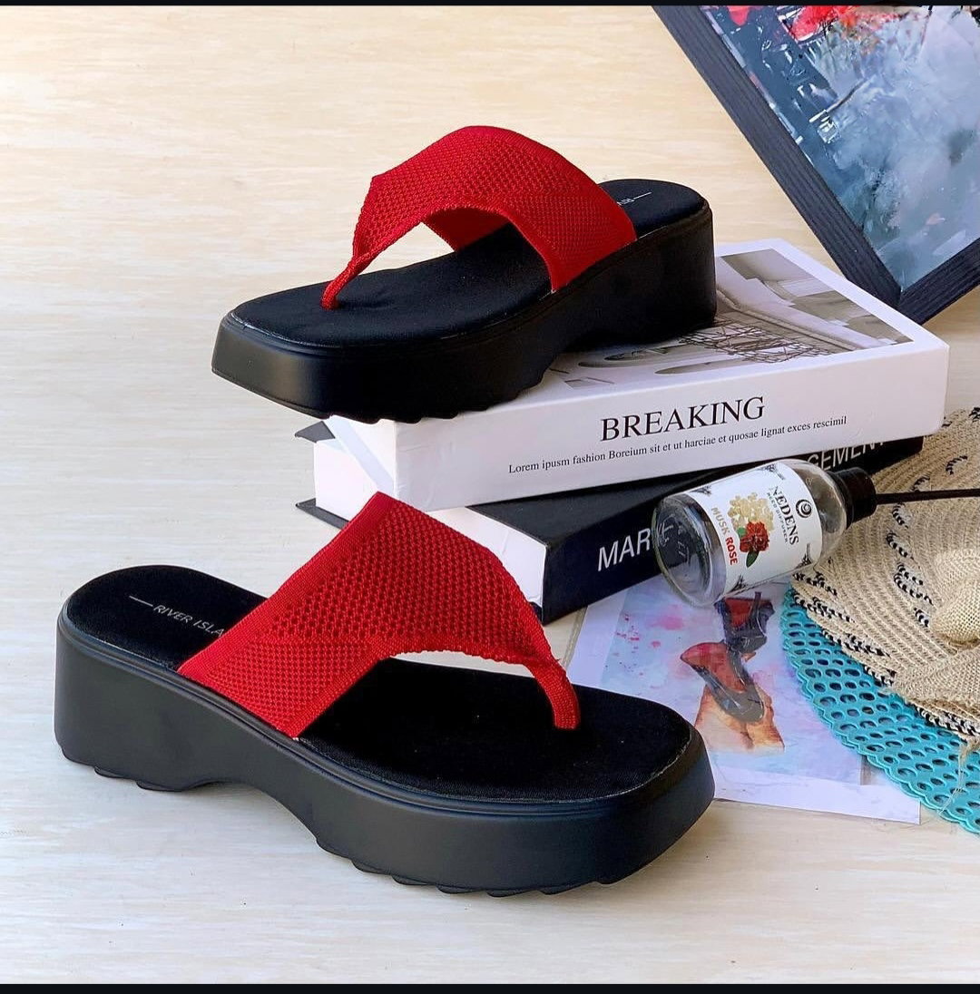 Women's platform wedge flip-flop sandals _2