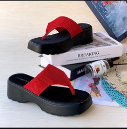 Women's platform wedge flip-flop sandals 