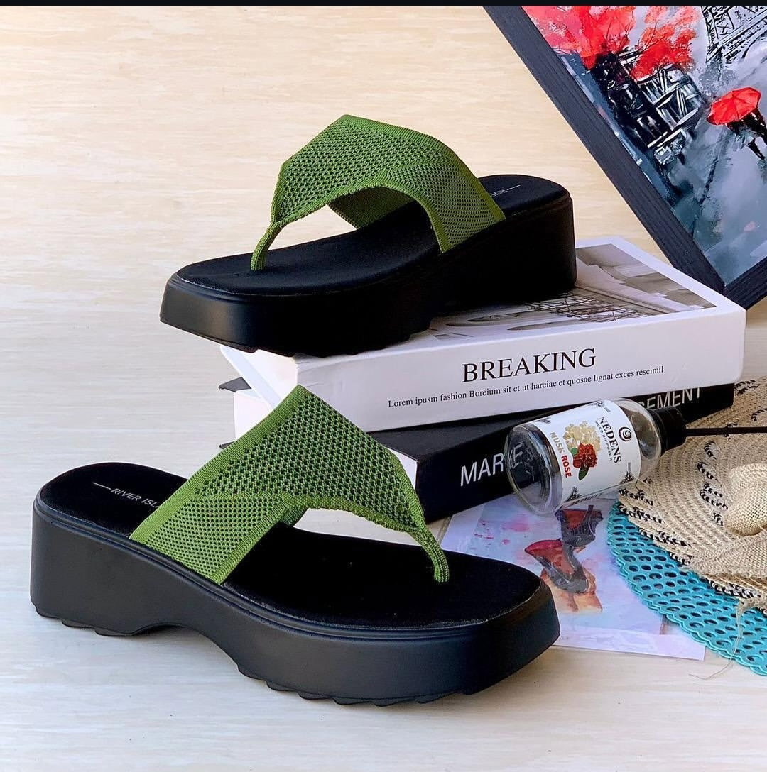 Women's platform wedge flip-flop sandals _4