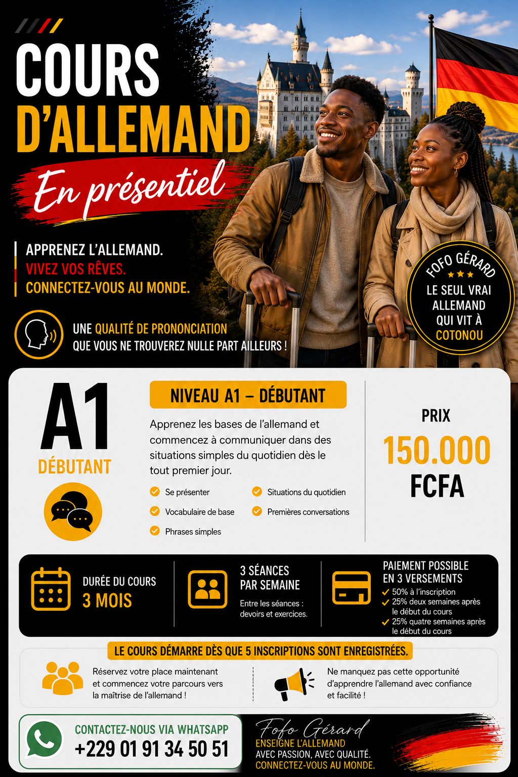 Allemand A1 - Cours en présentiel 