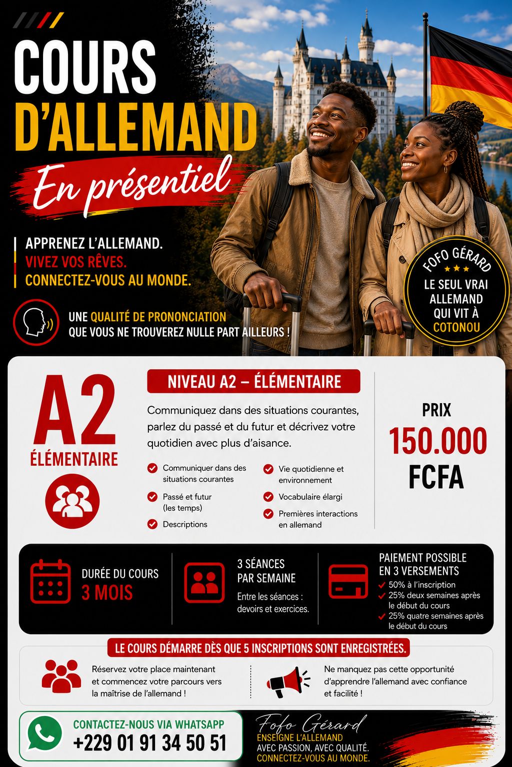 Allemand A2 - Cours en présentiel 