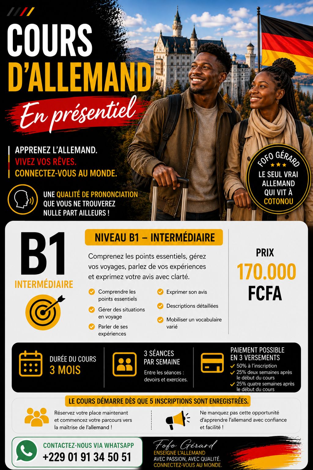 Allemand B1 - Cours en présentiel 