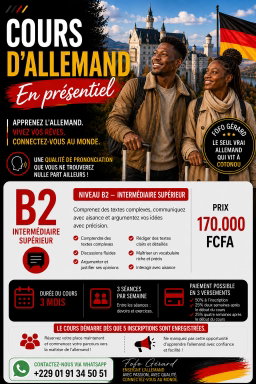 Allemand B2 - Cours en présentiel 