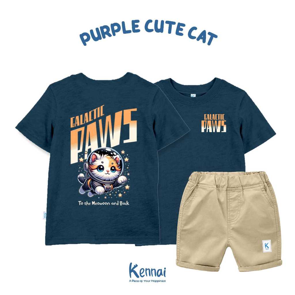 SETELAN PENDEK SERIES SPORT CARS SOFT PURPLE CUTE CAT