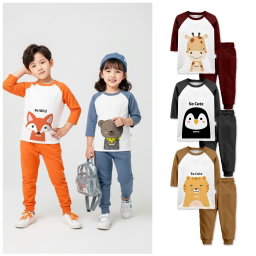 SETELAN PANJANG RAGLAN ANIMAL KAWAI